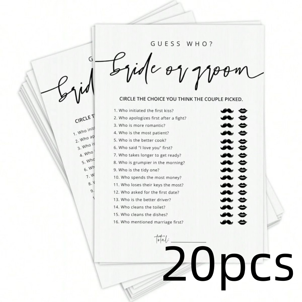 20 Adet Düğün Oyunu Eğlenceli  - Party Games Bridal Shower incelemesi ve fiyatı